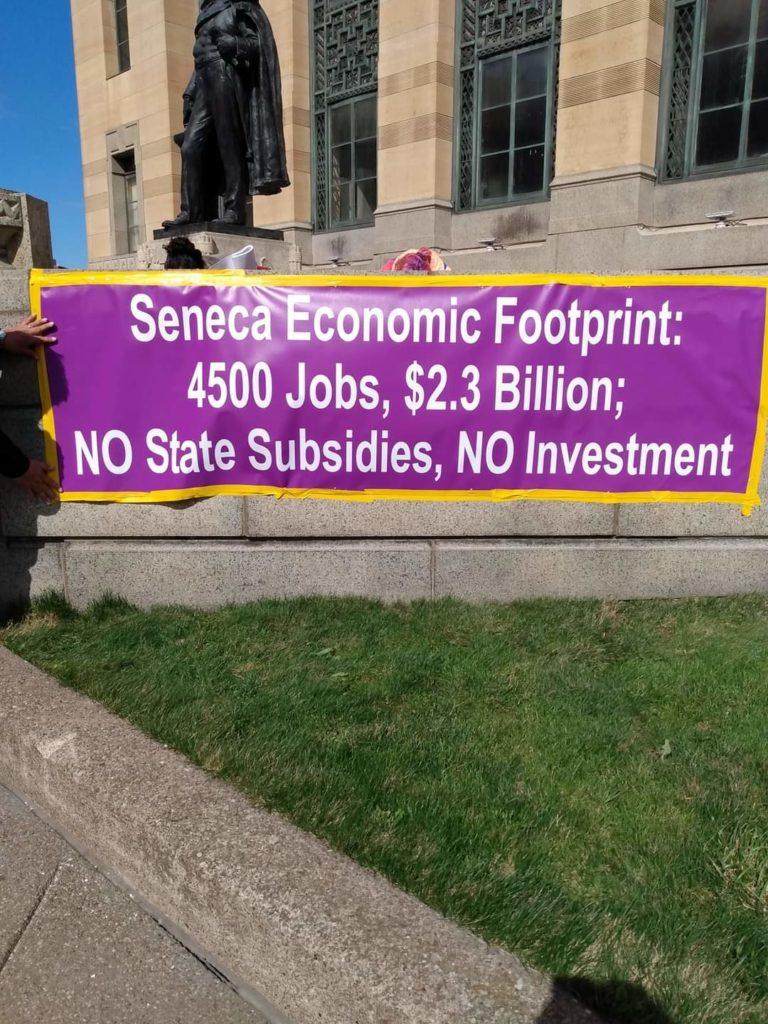 Seneca Banner from April 15 rally (Courtesy image)
