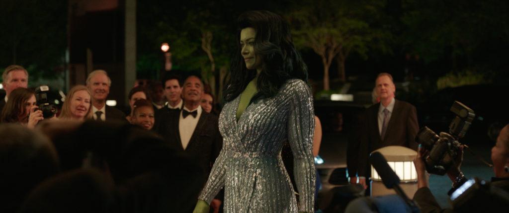 Tatiana Maslany as Jennifer "Jen" Walters/She-Hulk in Marvel Studios' She-Hulk: Attorney at Law, exclusively on Disney+. Photo courtesy of Marvel Studios. ©Marvel Studios 2022. All Rights Reserved.