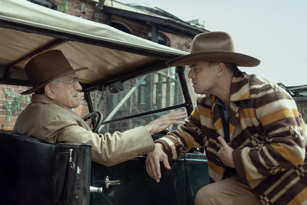 Robert De Niro and Leonardo Dicaprio premiering in “Killers of the Flower Moon,” premiering in theaters around the world on October 20, 2023. (Courtesy Apple TV / Paramount)